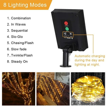 LUCES NAVIDAD CON PANEL SOLAR