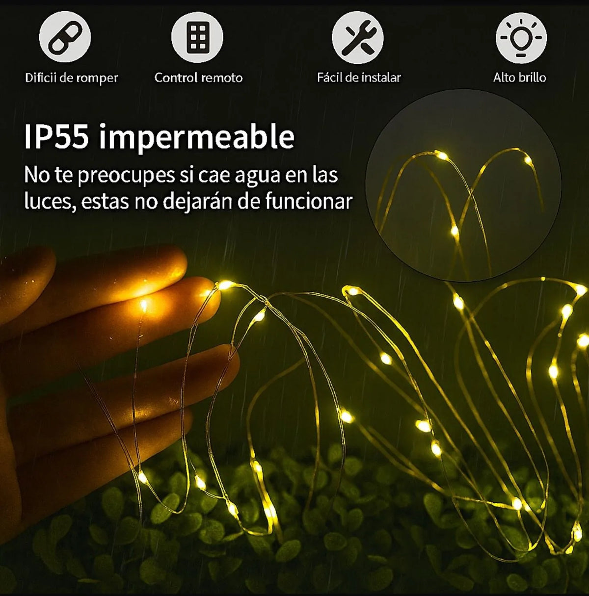 LUCES NAVIDAD CON PANEL SOLAR