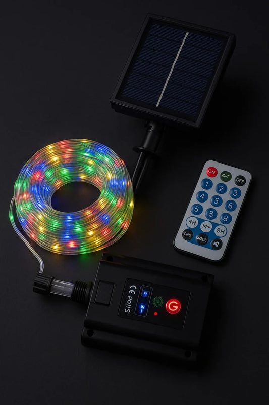 LUCES NAVIDAD CON PANEL SOLAR